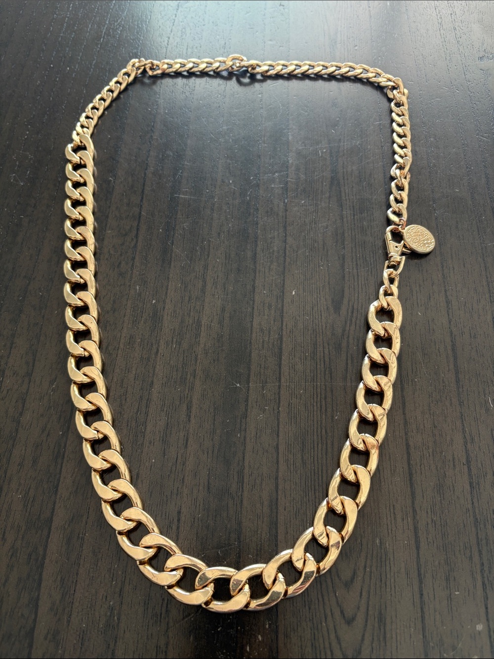 Gold-Tone Curb Chain Necklace - Women's Fashion Belt/Chain